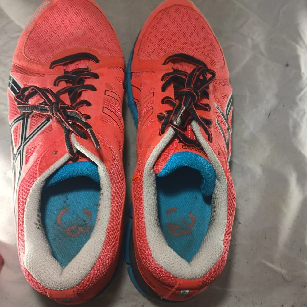 Asics Gel-Neo33 Running‎ Shoes Coral Pink Blue T272N Womens Size 9.5 Mens 8